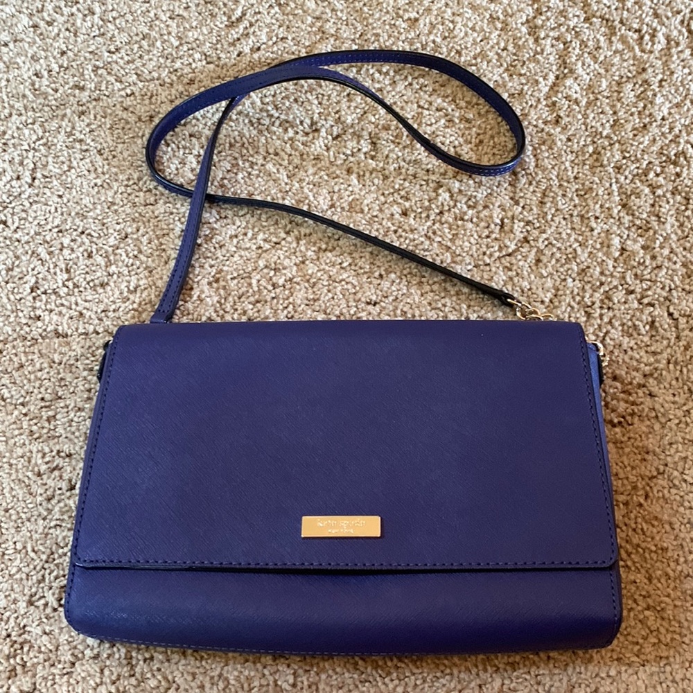 Kate Spade royal blue leather crossbody dressy bag
